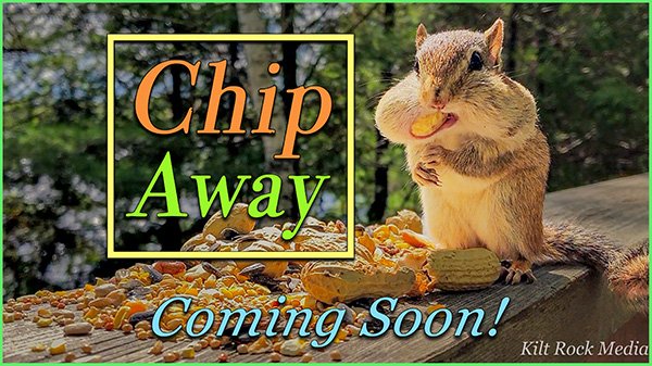 Chip Away - Daisy loads up on nuts. This is a shot from the Chip Away series from Kilt Rock Media.